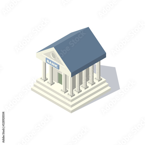 Bank  icon logo isometric building