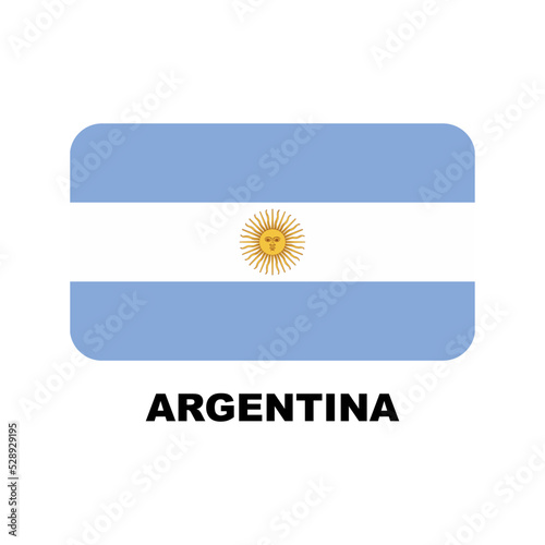 Oficial national flags of the world. Argentina country.  Design rectangular. Vector Isolated on a blank background which can be edited and changed colors.