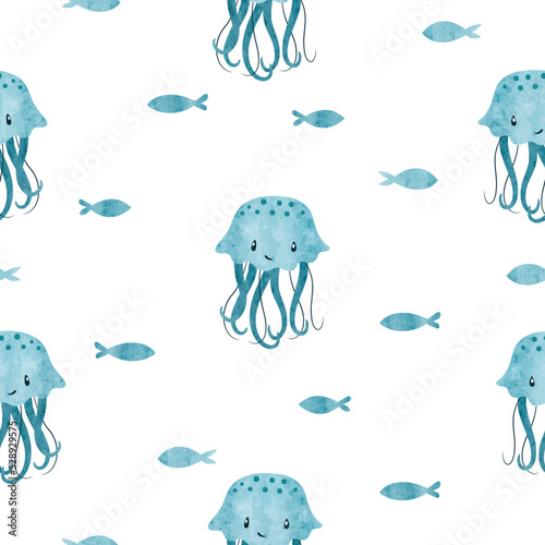 Seamless sea pattern with c...