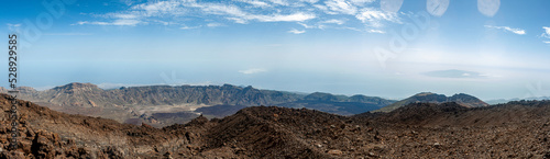 Cañadas del Teide with the volcano of Pico Viejo, image taken from a viewpoint on Teide, Tenerife, Spain.