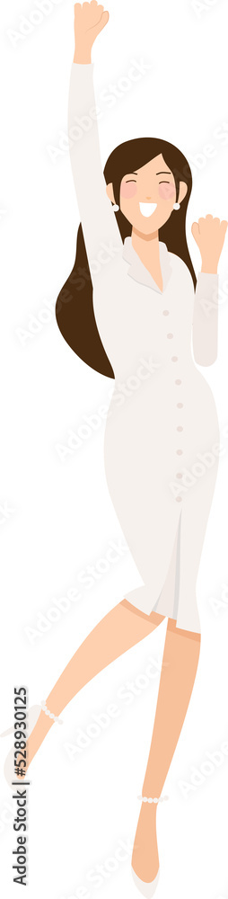 success happy business woman in white suitpants success happy business woman in white suitpants