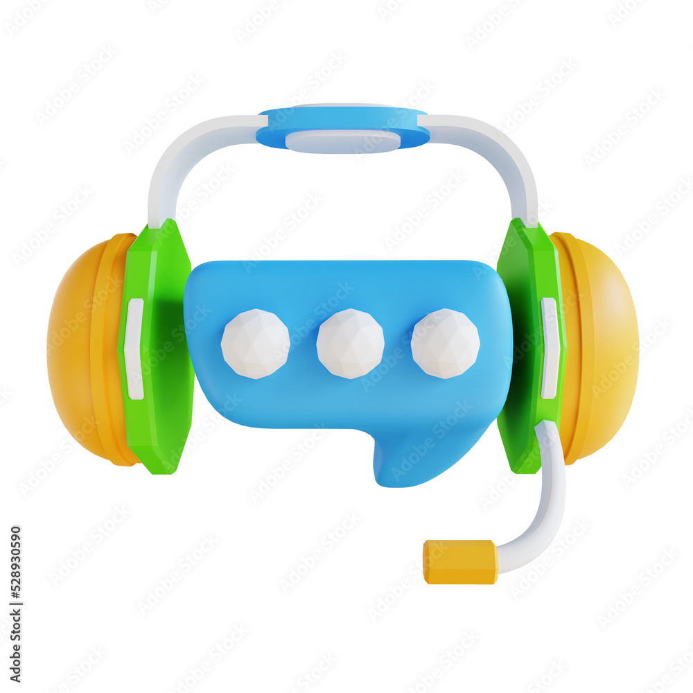 3D illustration low poly customer support 3D illustration low poly customer support
