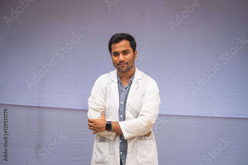 Obraz na plátne South asian young doctor showing confidence,Bangladeshi medical student isolated