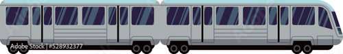 Train side view icon. Railway passenger transport