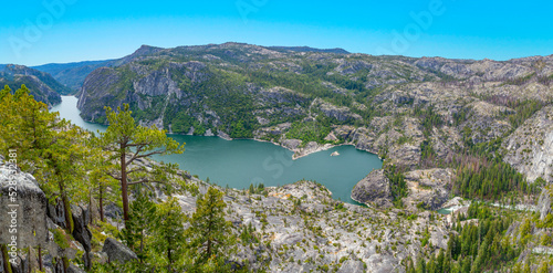 lake with Dam near Bridgeport at Bridgepoer reservoir, California, USA photo