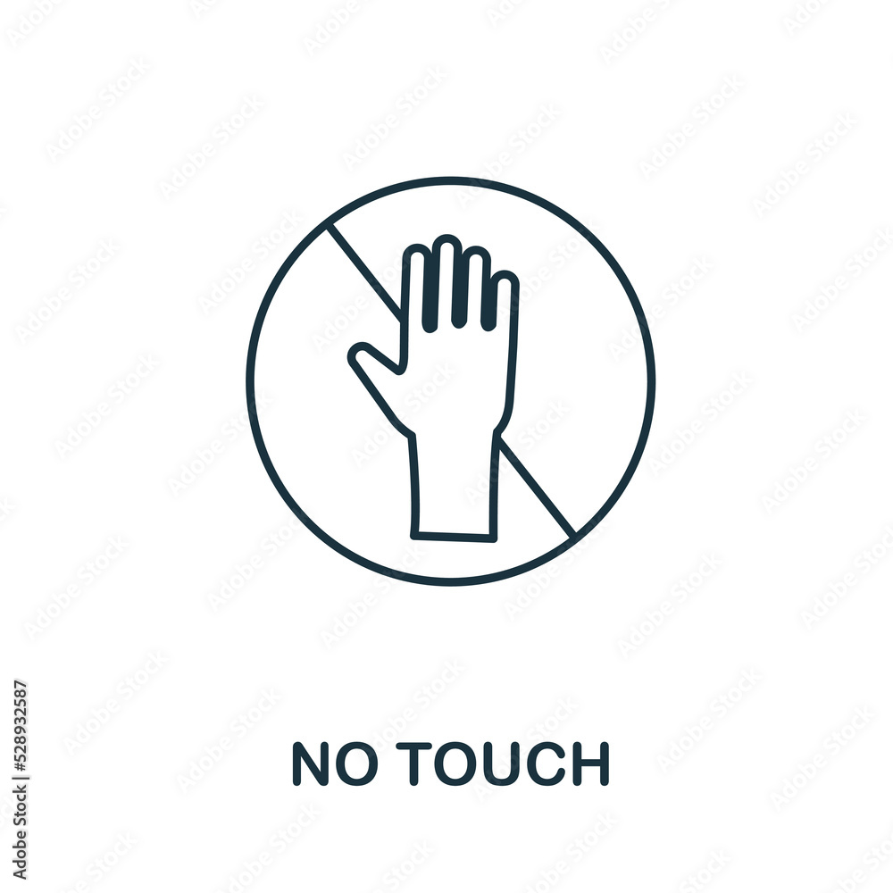 No Touch icon. Simple element from new normality collection. Filled monochrome No Touch icon for templates, infographics and banners No Touch icon. Simple element from new normality collection. Filled monochrome No Touch icon for templates, infographics and banners