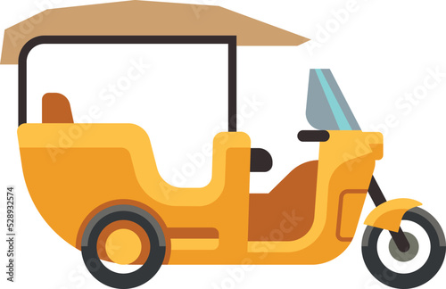 Electric cabin scooter icon. Rickshaw side view