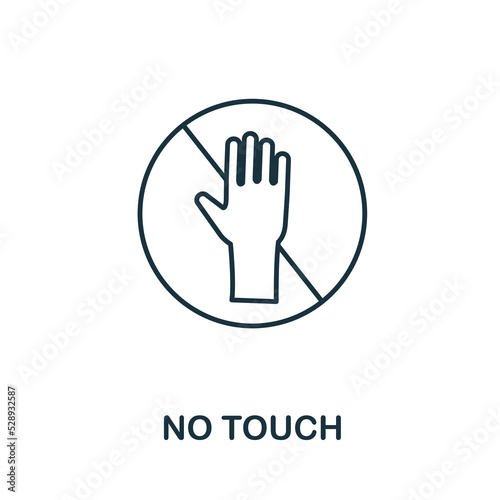 No Touch icon. Simple element from new normality collection. Filled monochrome No Touch icon for templates, infographics and banners