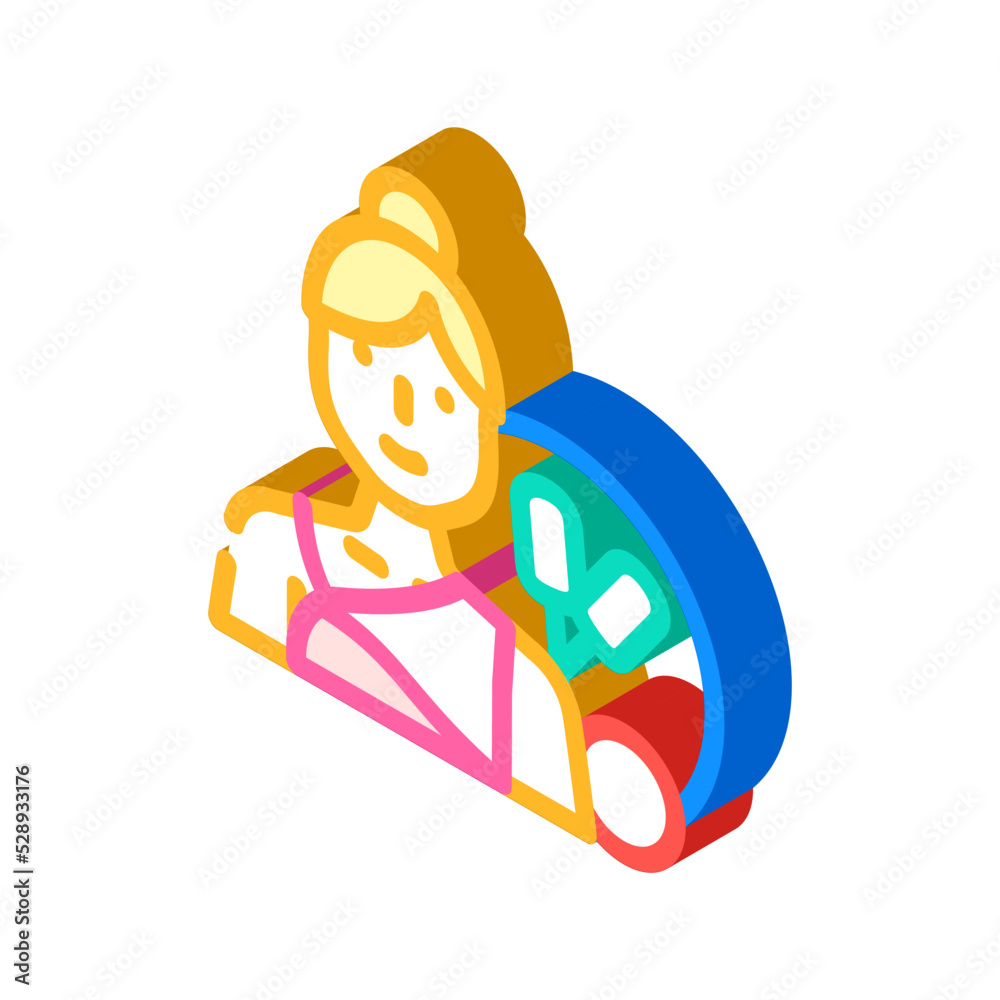 Fototapeta premium gymnastics female sport isometric icon vector. gymnastics female sport sign. isolated symbol illustration