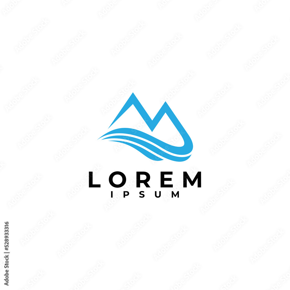 mountain and sea logo vector design illustration mountain and sea logo vector design illustration