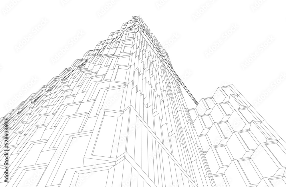 Modern architecture 3d illustration