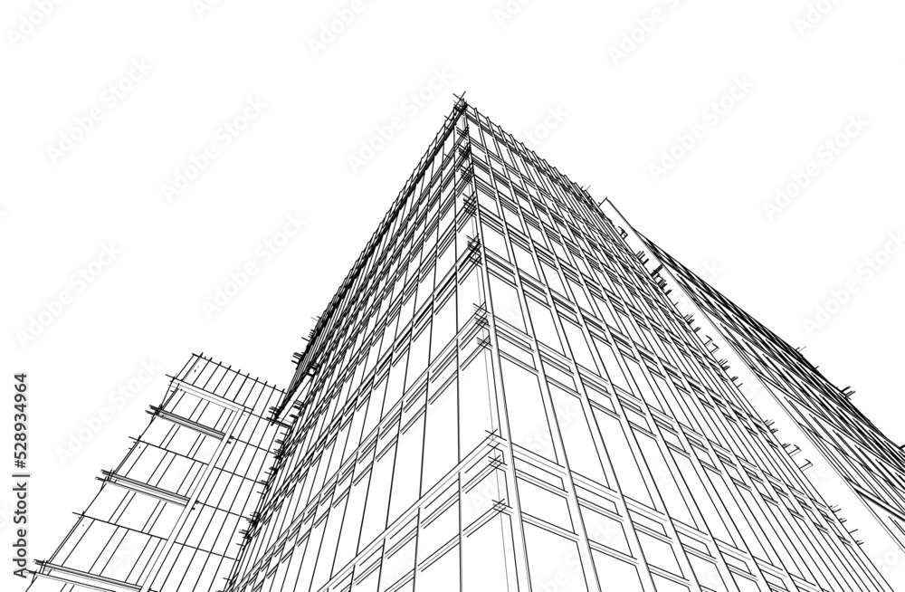 Modern architecture 3d illustration