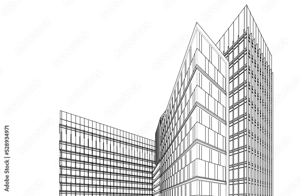 Modern architecture 3d illustration Modern architecture 3d illustration