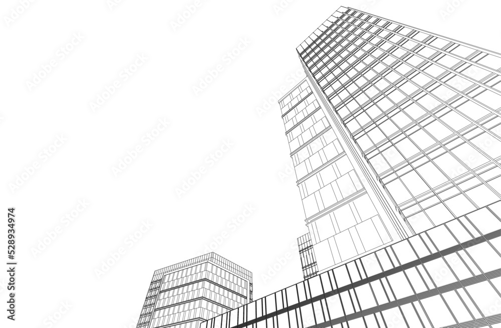Modern architecture 3d illustration Modern architecture 3d illustration