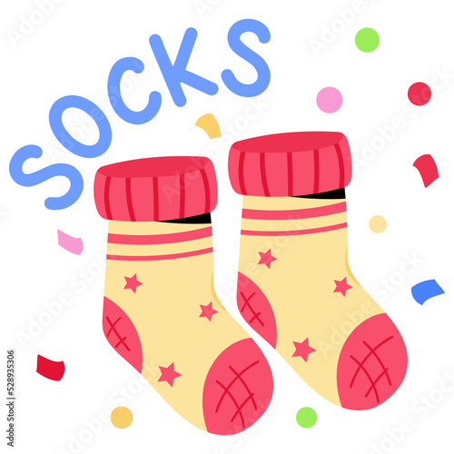 Check this flat sticker of baby socks  
