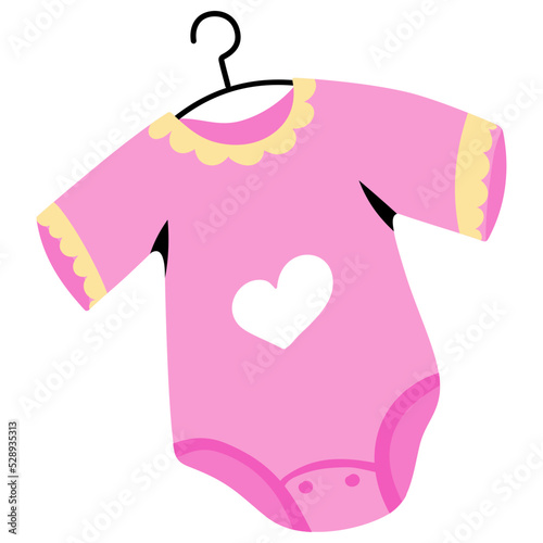 A hand drawn flat sticker of onesie