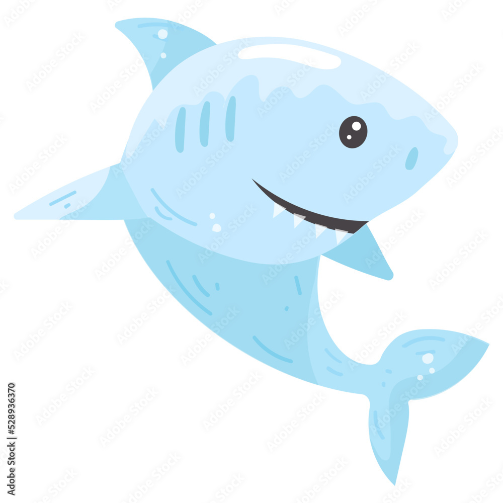 Trendy flat sticker icon of shark Trendy flat sticker icon of shark