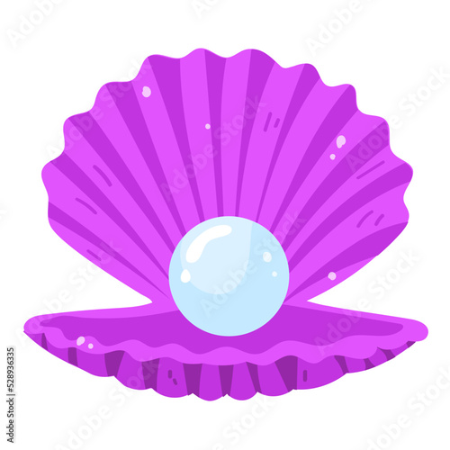 A customizable flat sticker of pearl shell 