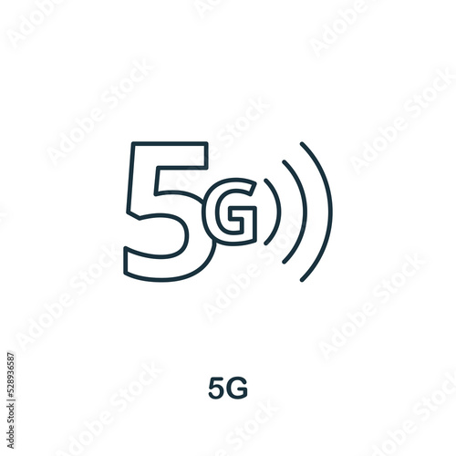 5G icon. Simple element from technology collection. Line 5G icon for templates, infographics and banners