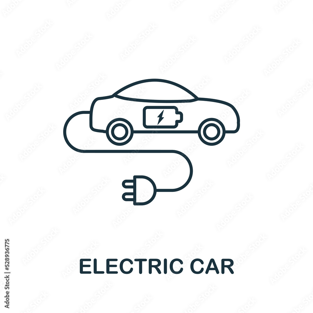 Electric Car icon. Simple element from technology collection. Line Electric Car icon for templates, infographics and banners