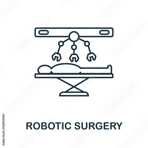 Robotic Surgery icon. Simple element from technology collection. Line Robotic Surgery icon for templates, infographics and banners