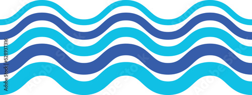 Decorative wave pattern. Blue stylized water surface