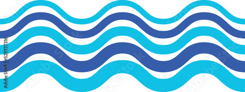 Decorative wave pattern. Blue stylized water surface