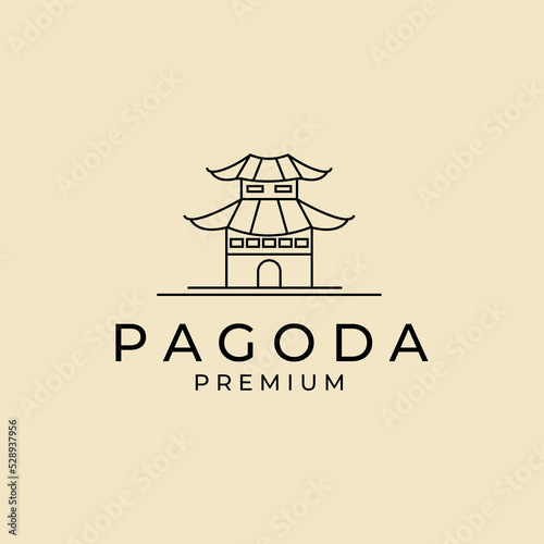 Pagoda japan temple logo icon design template vector illustration
