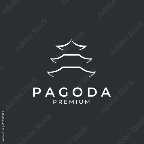 Fotótapéta pagoda temple logo vector symbol illustration design