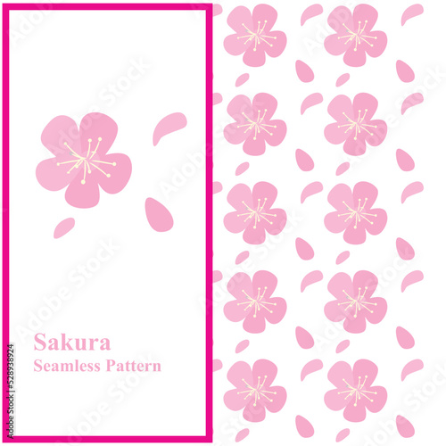 Fototapeta Naklejka Na Ścianę i Meble -  Cherry blossoms Seamless Pattern printable