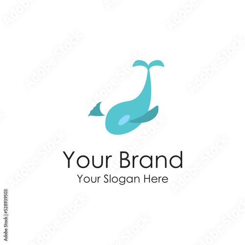 big blue sea whale logo premium  
