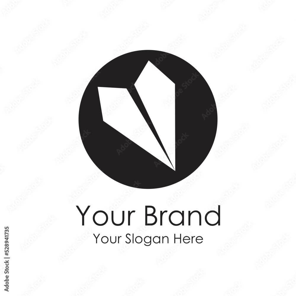 flying airplane paper iconic premium simple logo flying airplane paper iconic premium simple logo
