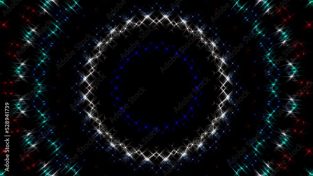 3D colorful lines with dots round shape smooth waves sparkling light effect on black background 3D colorful lines with dots round shape smooth waves sparkling light effect on black background