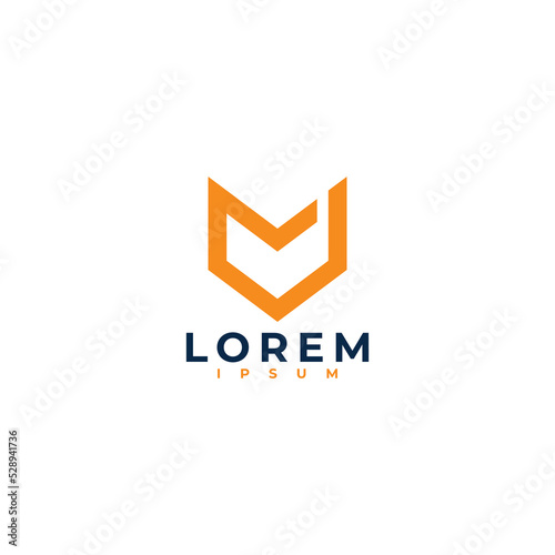 Letter D V logo icon design template elements