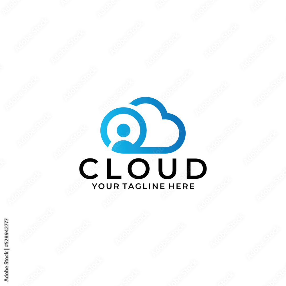 cloud people logo vector illustration