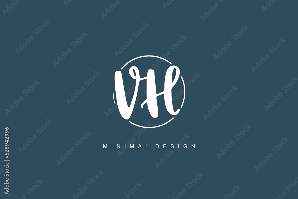 VH Initial handwriting or handwritten logo for identity. Logo with signature and hand drawn style. VH Initial handwriting or handwritten logo for identity. Logo with signature and hand drawn style.