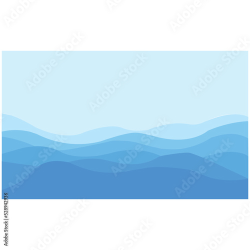 Blue water wave line deep sea pattern background vector illustration.