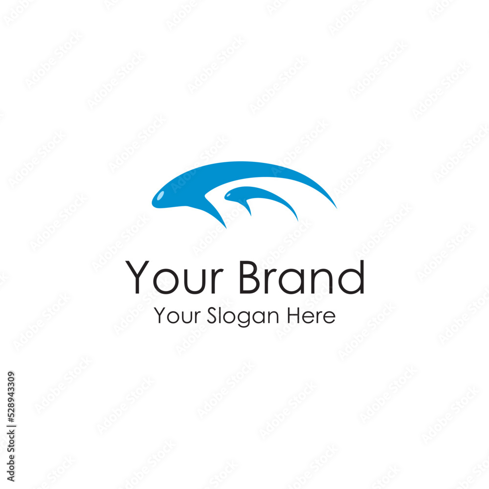 simple fish initial logo brand simple fish initial logo brand