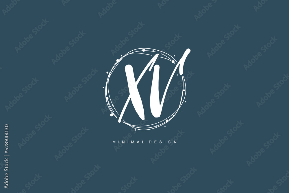 XV Initial handwriting or handwritten logo for identity. Logo with signature and hand drawn style. XV Initial handwriting or handwritten logo for identity. Logo with signature and hand drawn style.