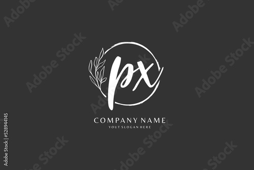 PX Initial handwriting or handwritten logo for identity. Logo with signature and hand drawn style.