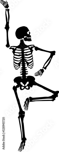 Silhouette of a skeleton.