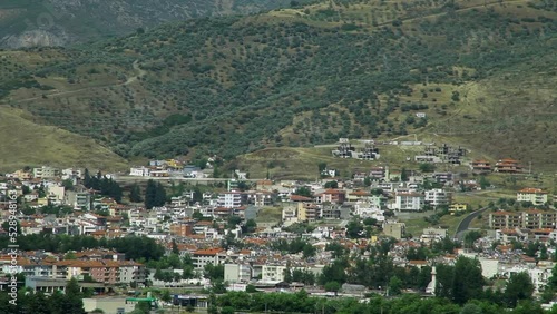 landscape for Turkish village inside green mountains photo