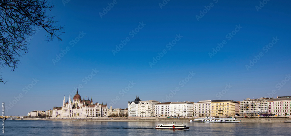 Cityscape with Building of Hungarian Parliament