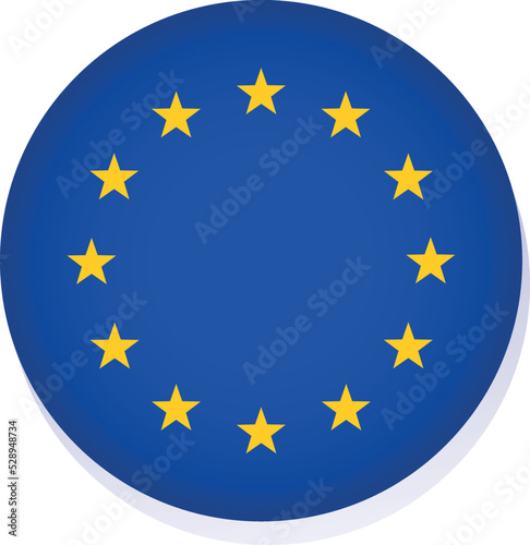 round eu flag icon, europe union vector