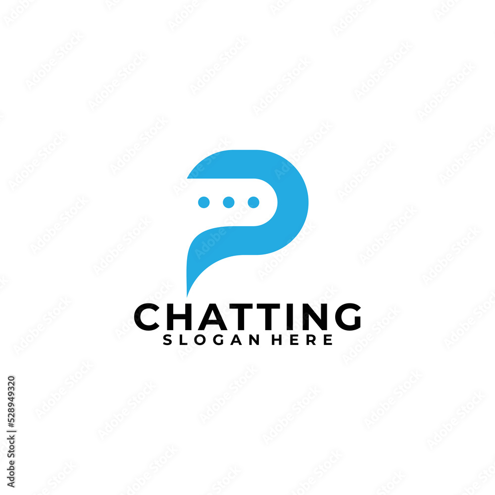 Naklejka premium talk or chatting logo vector illustration