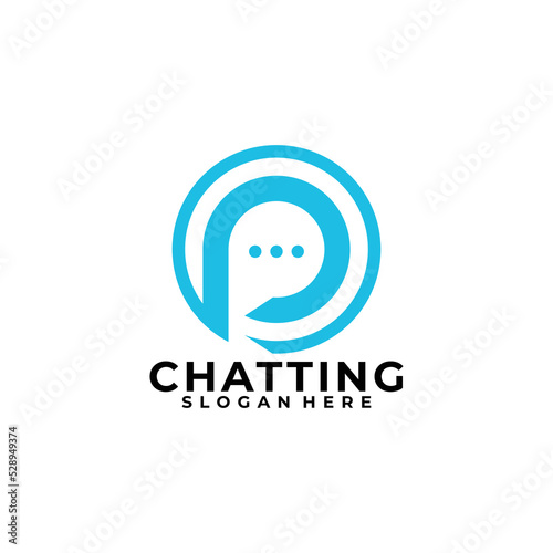 talk or chatting logo vector illustration