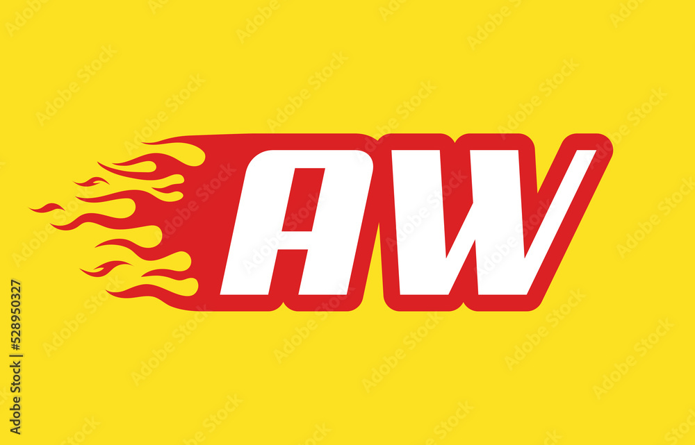 AW or A W fire logo vector design template. Speed flame icon letter for your project, company or application. AW or A W fire logo vector design template. Speed flame icon letter for your project, company or application.