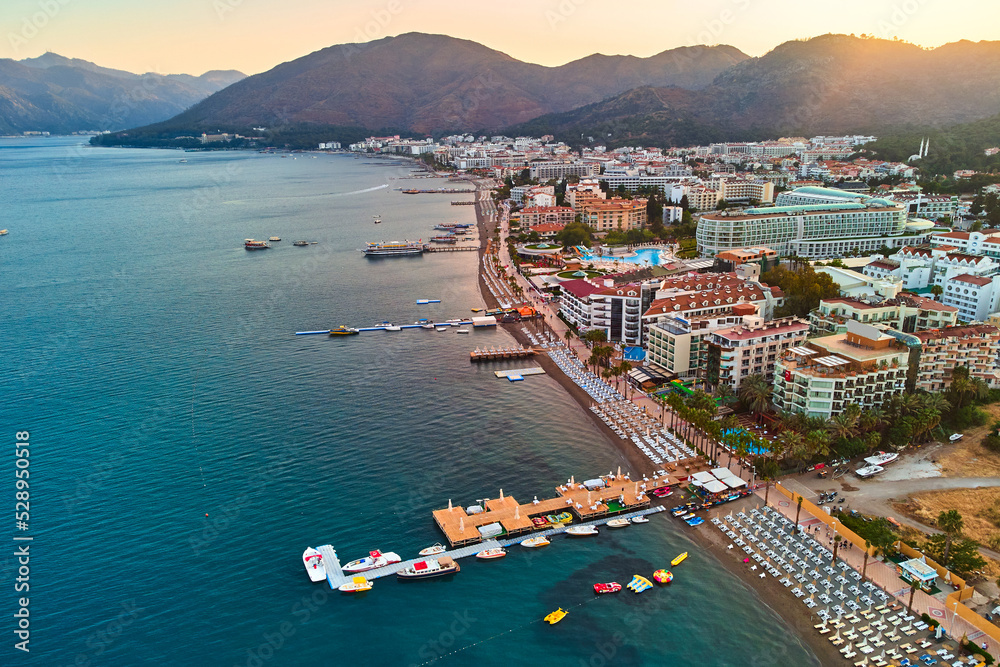 Aerial view of scenic beautiful riviera landscape