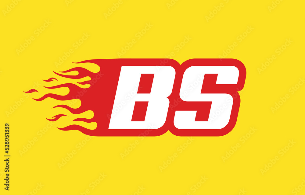 BS or B S fire logo vector design template. Speed flame icon letter for your project, company or application.