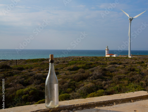 Polente Lighthouse is located at the westernmost edge of Bozcaada and was built in 1861. Polente light is 32 meters high and can send its light up to 15 nautical miles or 28 kilometers. photo